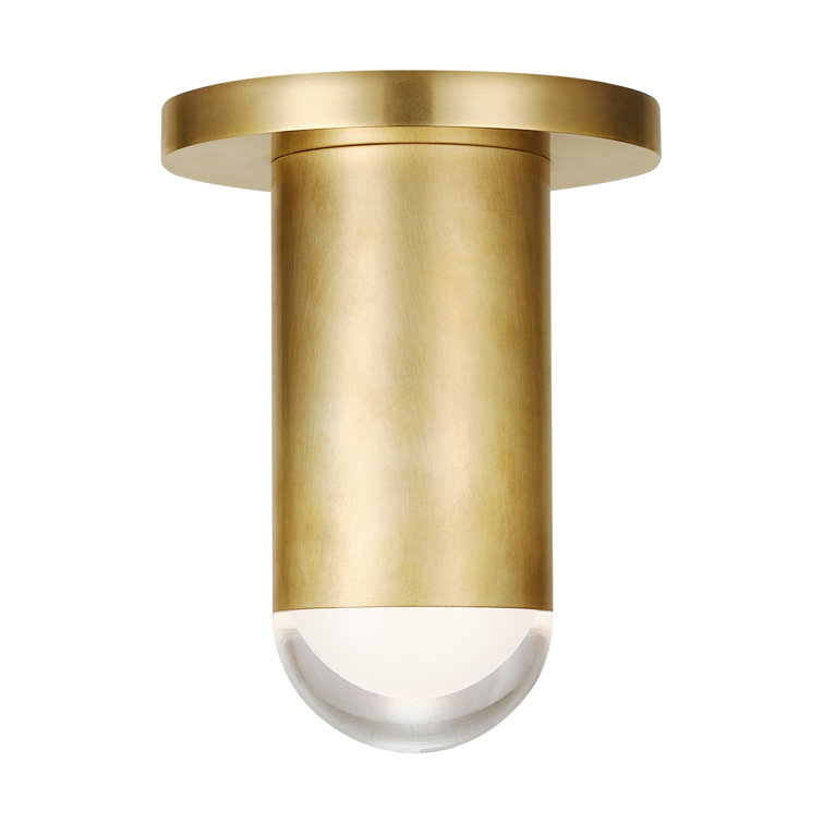 Natural Brass and Crystal LED Indoor/Outdoor Flush Mount