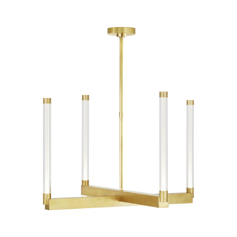 Phobos Natural Brass LED Chandelier 24" Intersecting Form