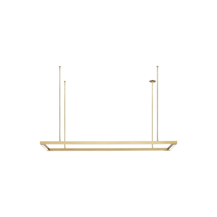 Natural Brass LED Linear Suspension Pendant Light