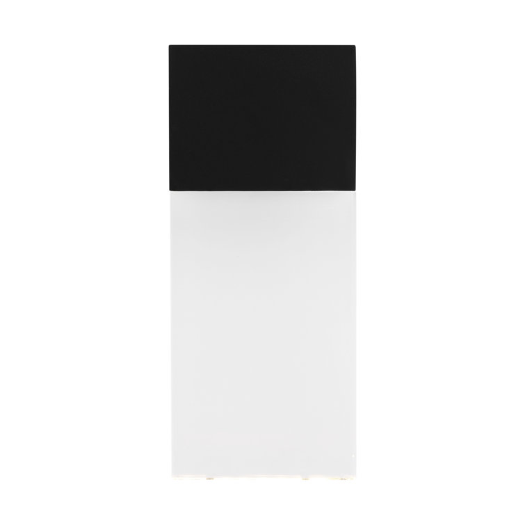 Black and Clear Glass LED Outdoor Wall Sconce