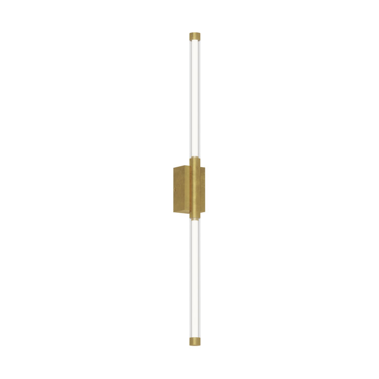 Natural Brass LED Wall Sconce with Clear Glass Shade