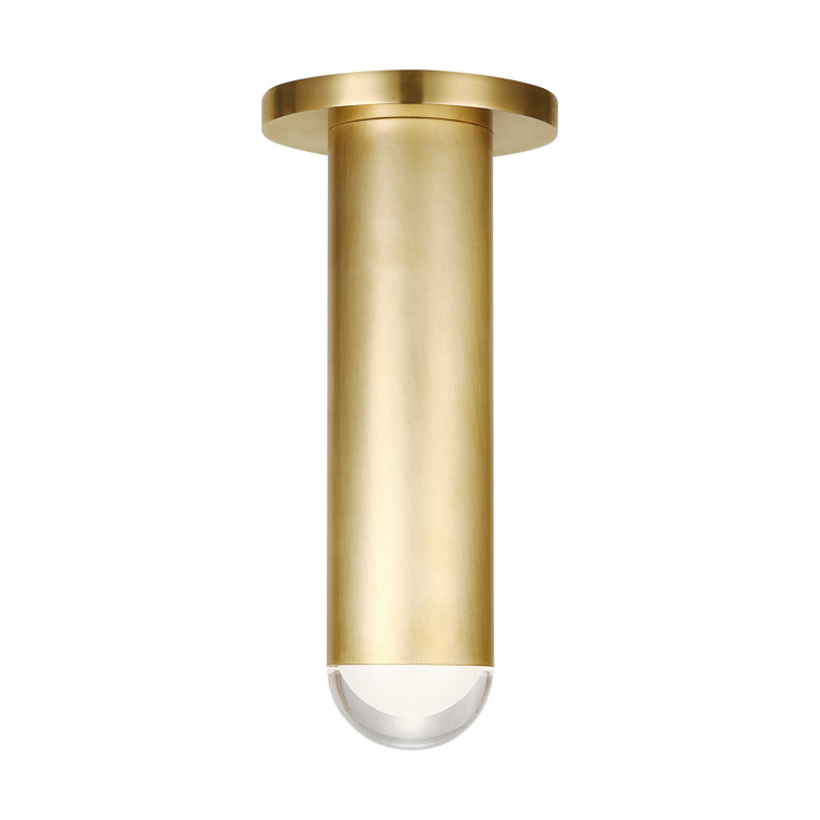 Natural Brass and Crystal LED Flush Mount Light