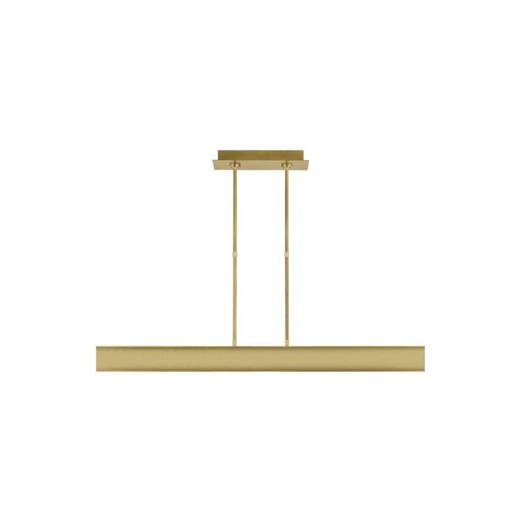 Plated Brass Linear LED Island Pendant Light