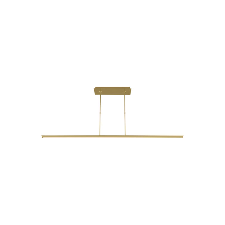 Stagger 72" Sleek LED Linear Pendant in Natural Brass