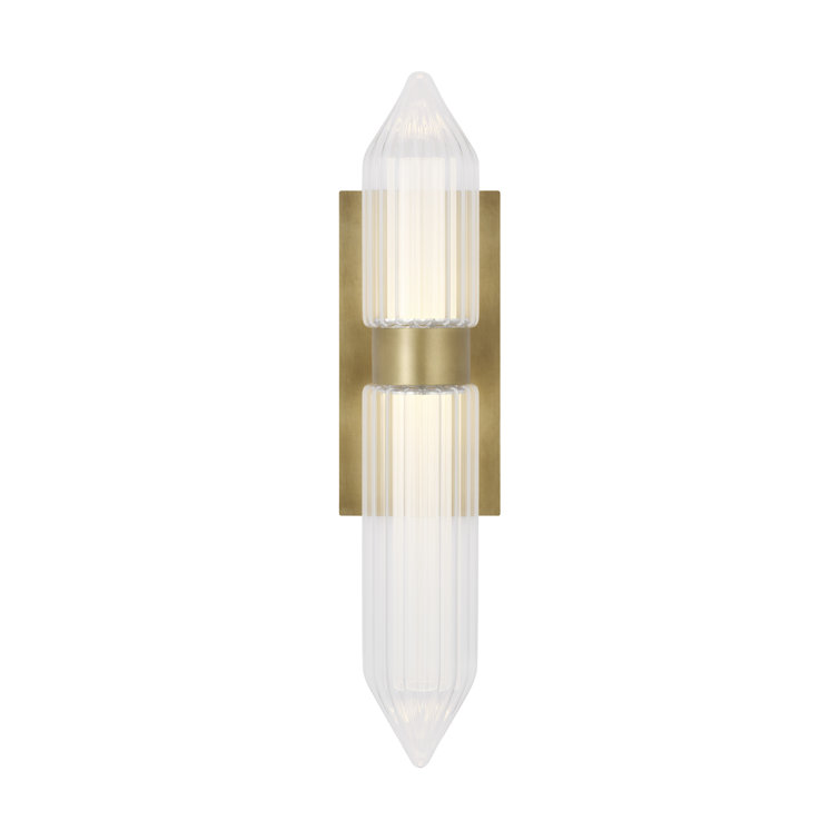 Langston Brass Dimmable LED Crystal Sconce