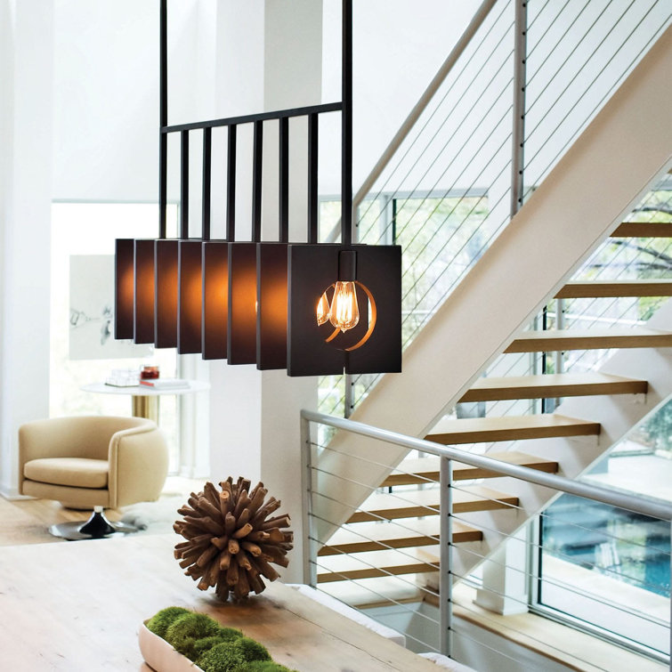 Ludlow 8-Light Burnished Graphite Steel Linear Chandelier