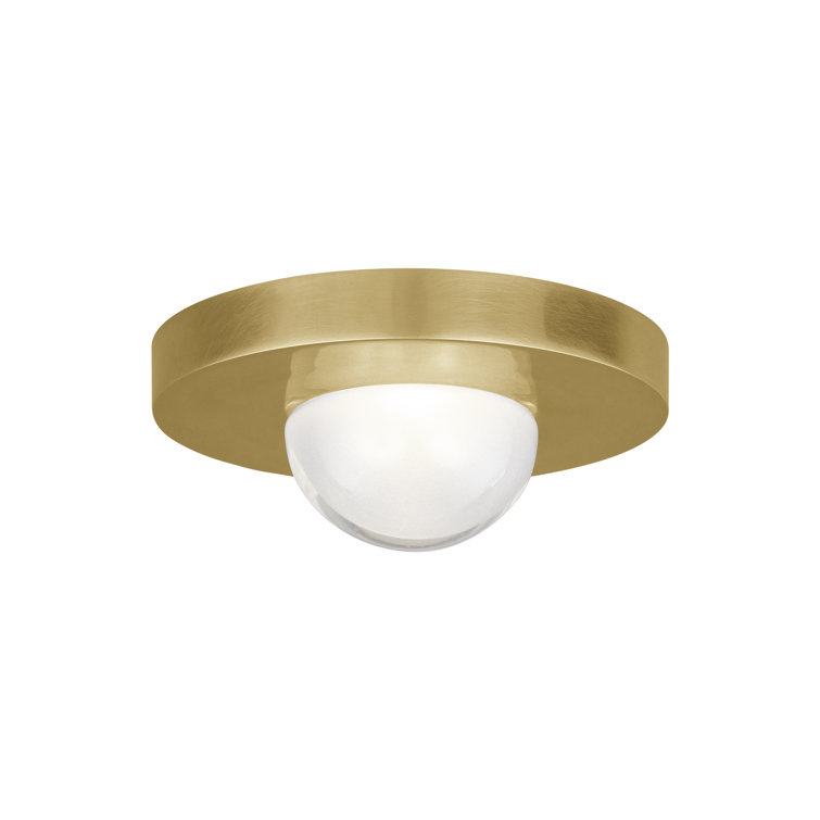 Ebell Modern LED Flush Mount in Natural Brass with Domed Glass