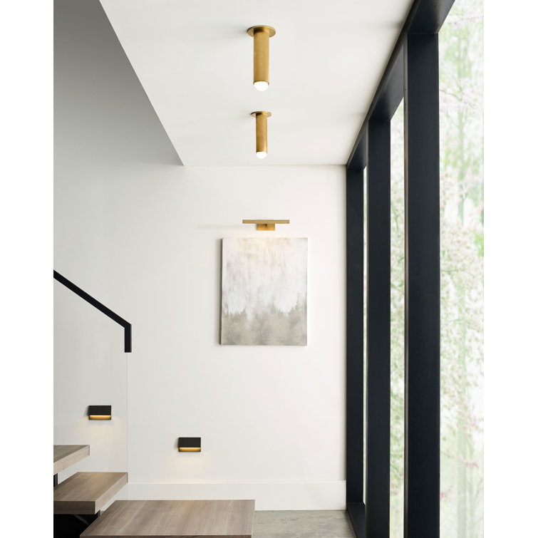 Natural Brass and Crystal LED Flush Mount Light