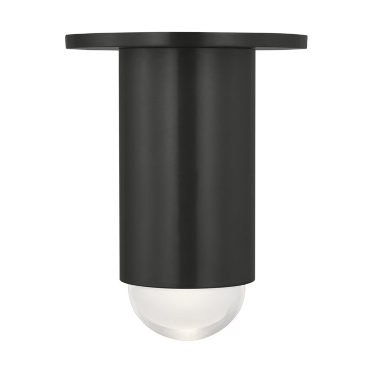 Ebell Dark Bronze LED Flush Mount with Frosted Glass Prism