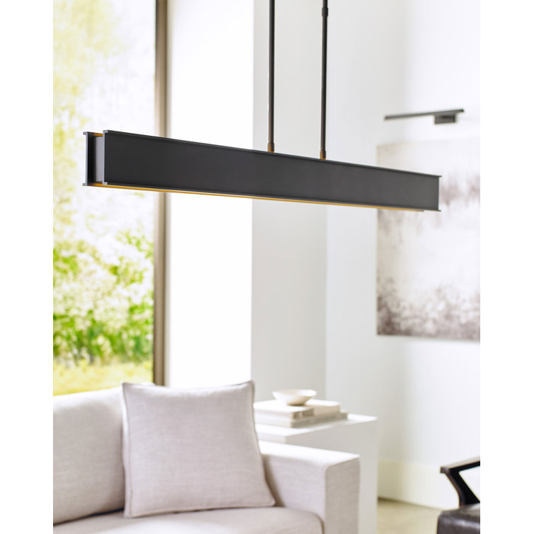 Plated Brass Linear LED Island Pendant Light