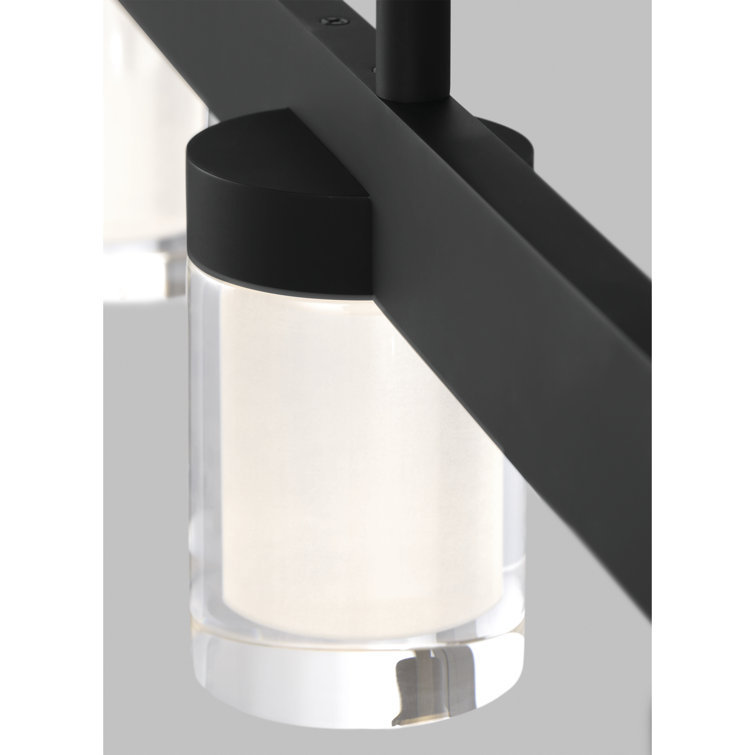 Esfera Crystal 60" LED Linear Island Pendant in Nightshade Black