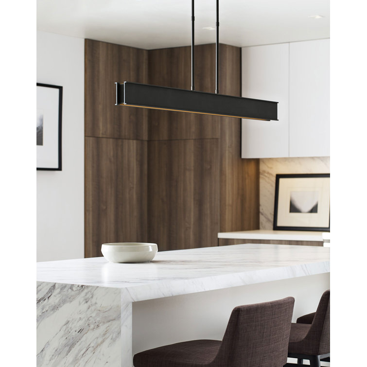 Plated Brass Linear LED Island Pendant Light