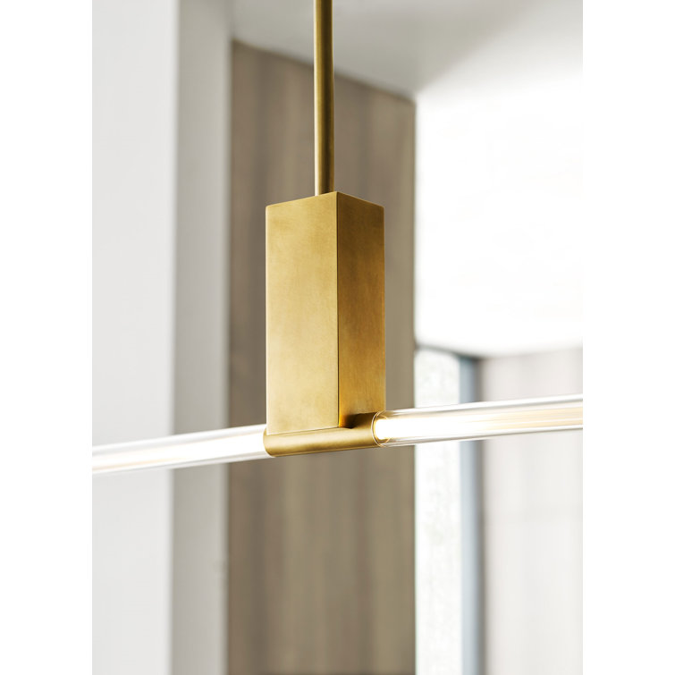 Natural Brass Glass LED Indoor/Outdoor Pendant Light