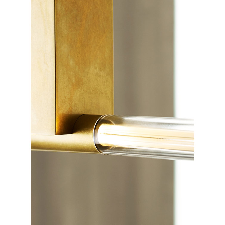 Natural Brass Glass LED Indoor/Outdoor Pendant Light