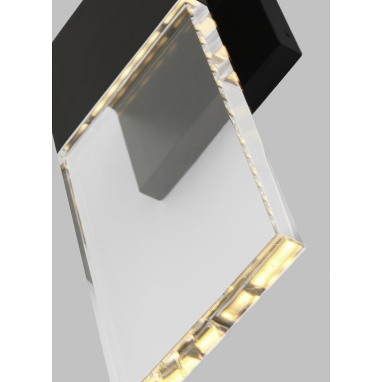 Black and Clear Glass LED Outdoor Wall Sconce