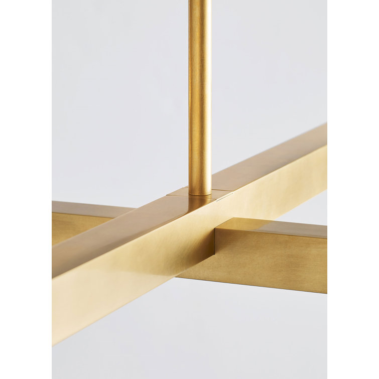 Phobos Sculptural LED Chandelier in Natural Brass, 36" Diameter