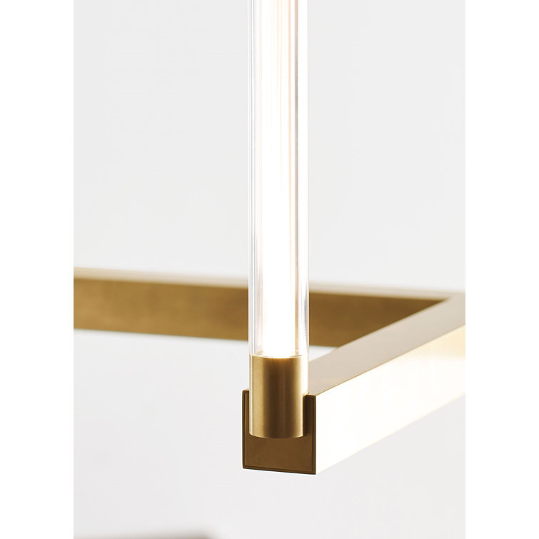Phobos Natural Brass LED Chandelier 24" Intersecting Form