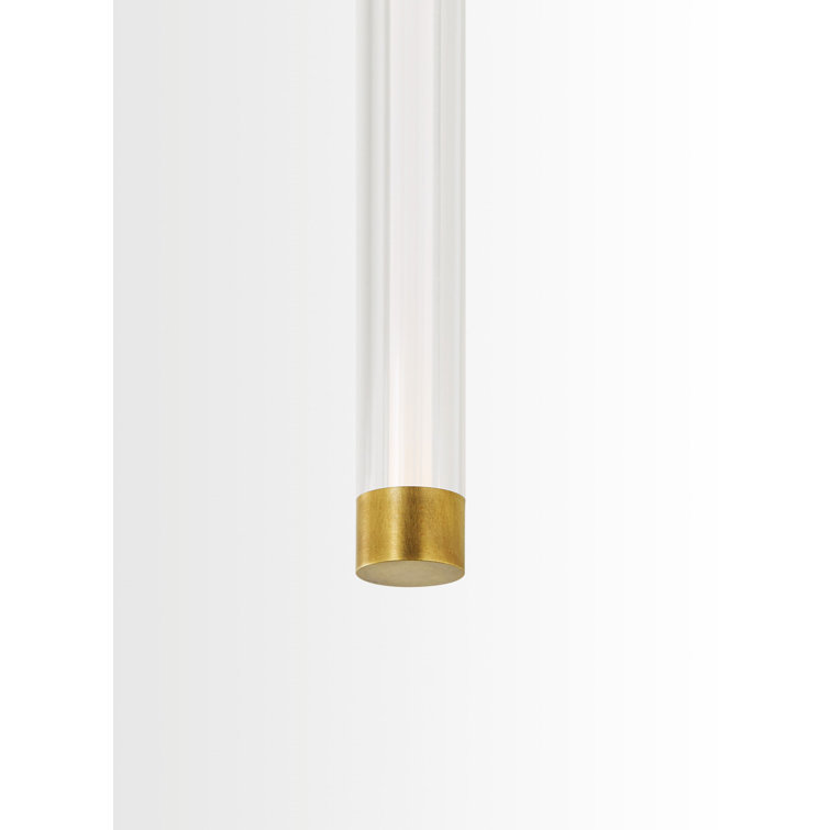 Natural Brass LED Wall Sconce with Clear Glass Shade