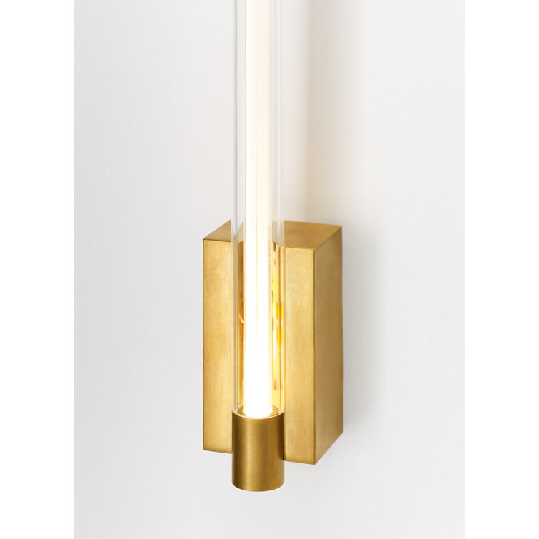 Phobos Dimmable LED Brass Wall Sconce, 21" Height