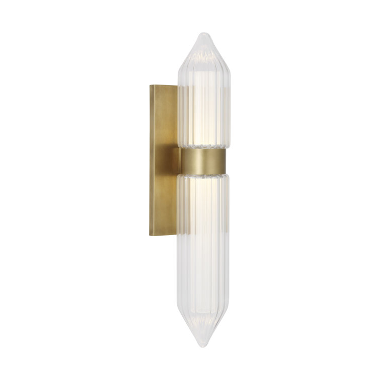 Langston Brass Dimmable LED Crystal Sconce