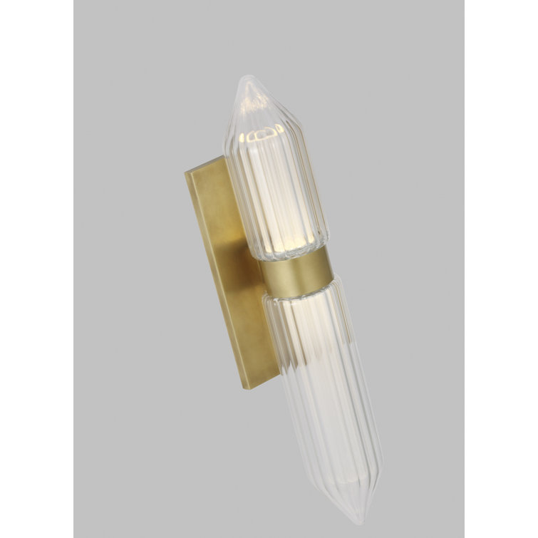 Langston Brass Dimmable LED Crystal Sconce