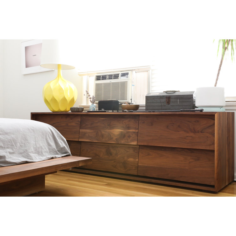 Oliver Solid Walnut 6-Drawer Horizontal Dresser