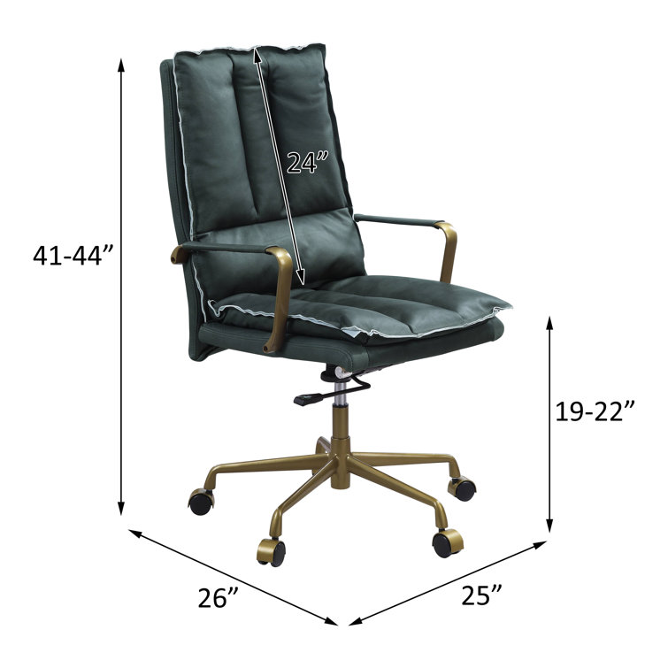 Luxurious Dark Green Top Grain Leather Executive Swivel Chair