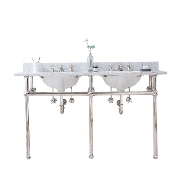Embassy 60'' Double Sink Console with Marble Top