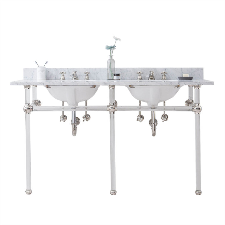 Embassy 60'' Double Sink Console with Marble Top