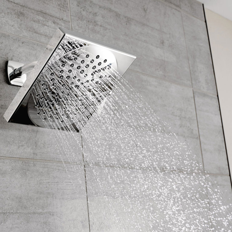 Contemporary Chrome Black Wall-Mounted Rain Shower System