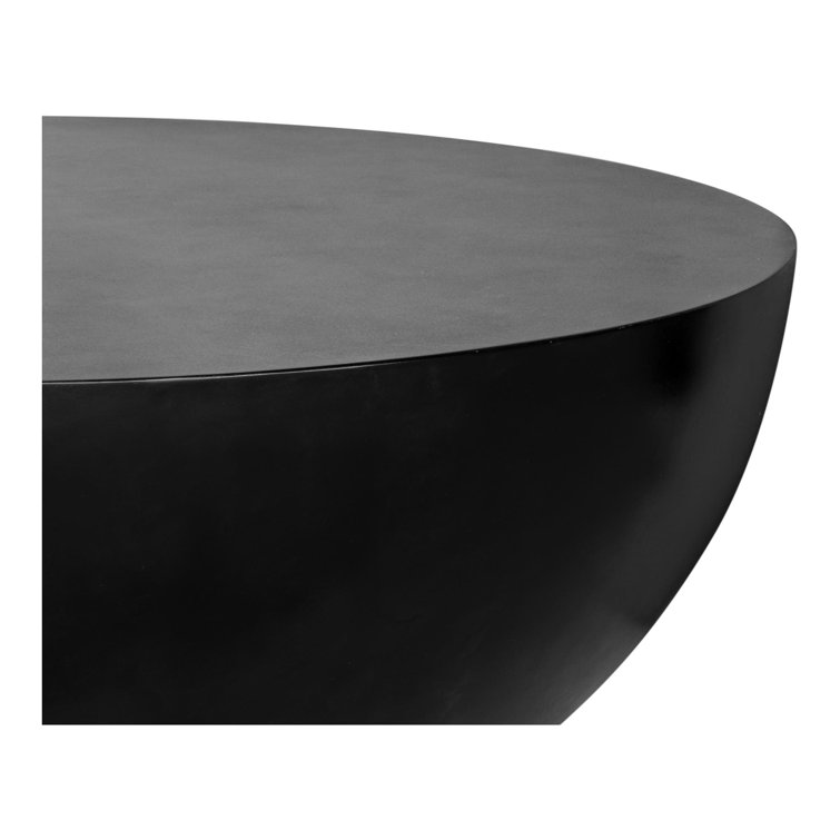 Black Round Concrete Drum Coffee Table