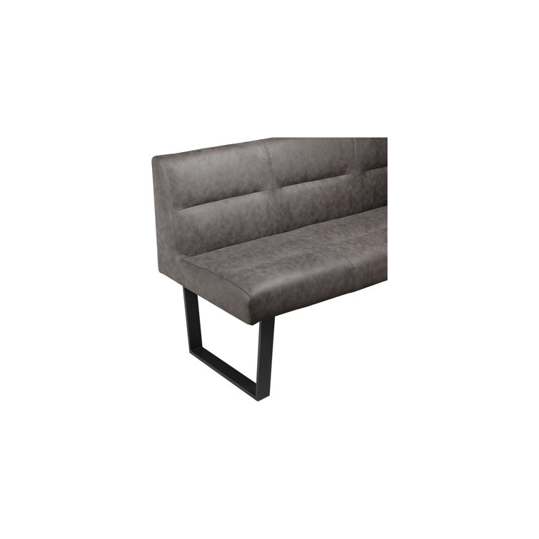 Hanlon Contemporary Dark Gray Upholstered Corner Bench
