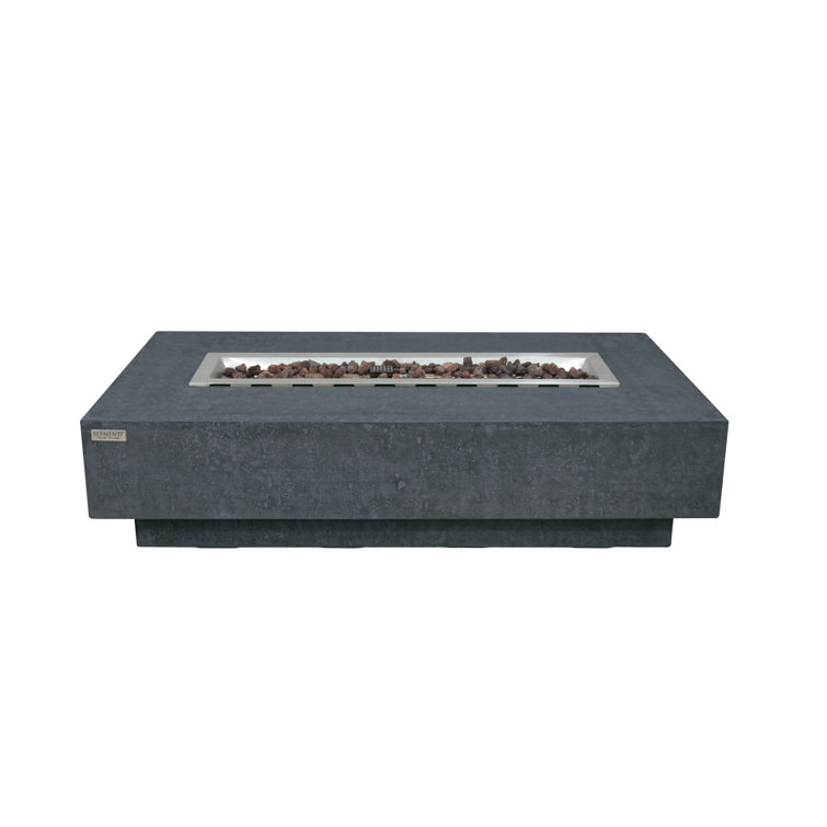 Gray Gas Free-Standing Fire Pit Table with Lava Rocks