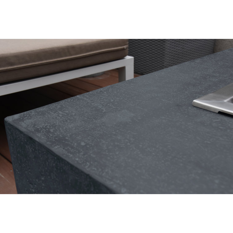 Gray Gas Free-Standing Fire Pit Table with Lava Rocks