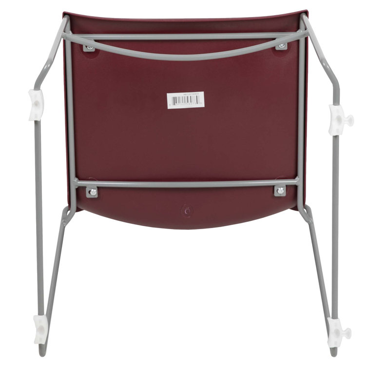 Everleigh Orange Full Back Ergonomic Stack Chair with Gray Metal Frame