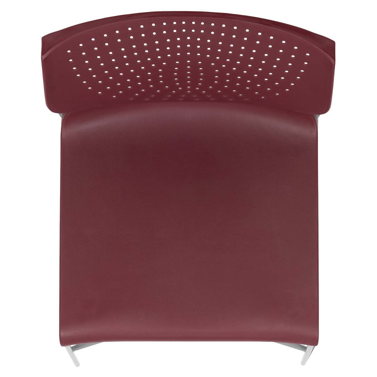 Everleigh Orange Full Back Ergonomic Stack Chair with Gray Metal Frame