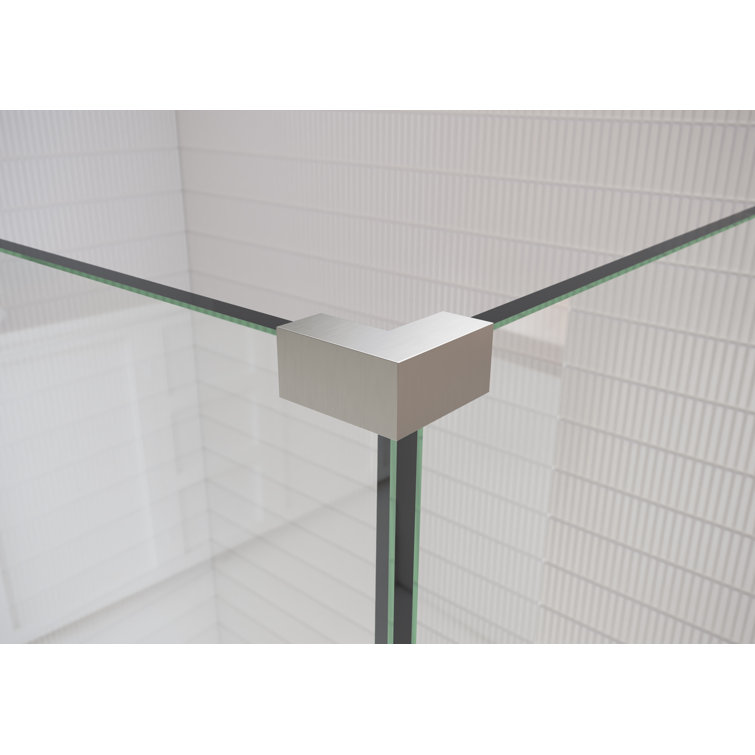 78" Frameless Clear Glass Shower Door with Brushed Nickel Finish