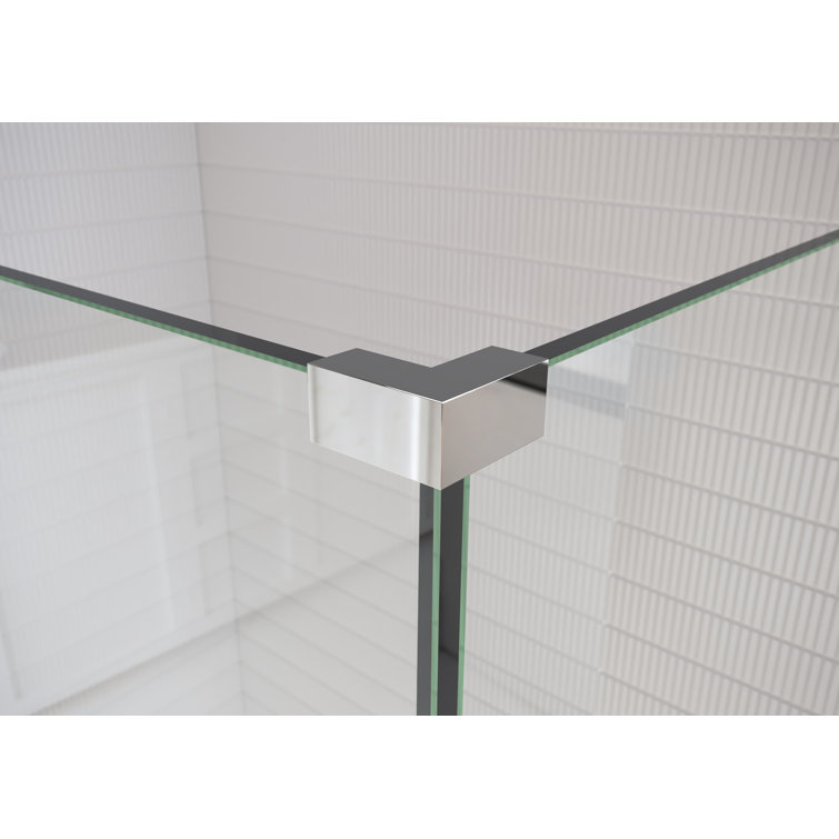 78" Frameless Clear Glass Shower Enclosure with Polished Chrome Finish