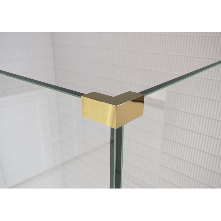 78 in. Frameless Clear Glass Shower Enclosure with Chrome Finish