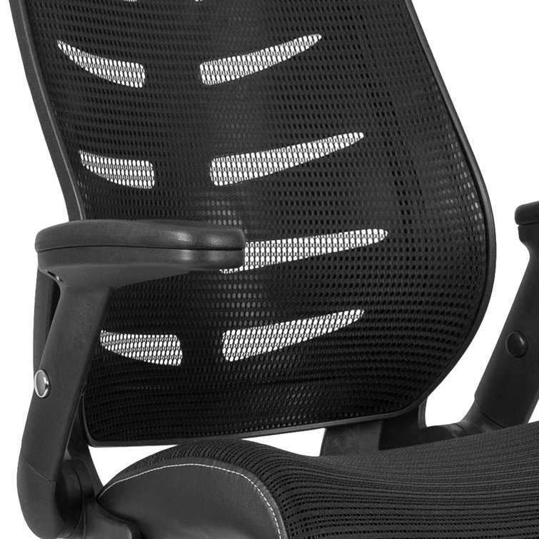 ErgoDraft High-Back Mesh Drafting Chair with Adjustable Arms in Black