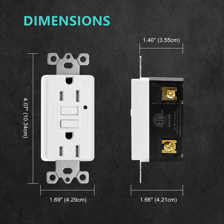 White Tamper Resistant GFCI Outlet with Wall Plate and LED Indicator