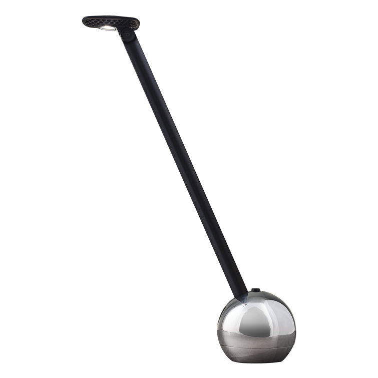 Kiu Adjustable Chrome and Black LED Desk Lamp