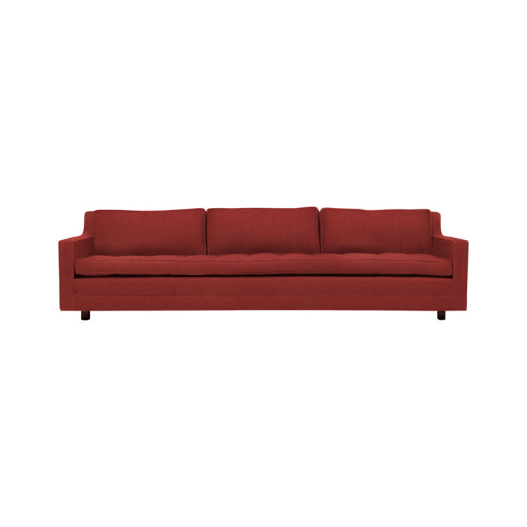 94'' Paprika Velvet Square Arm Sofa with Wood Frame