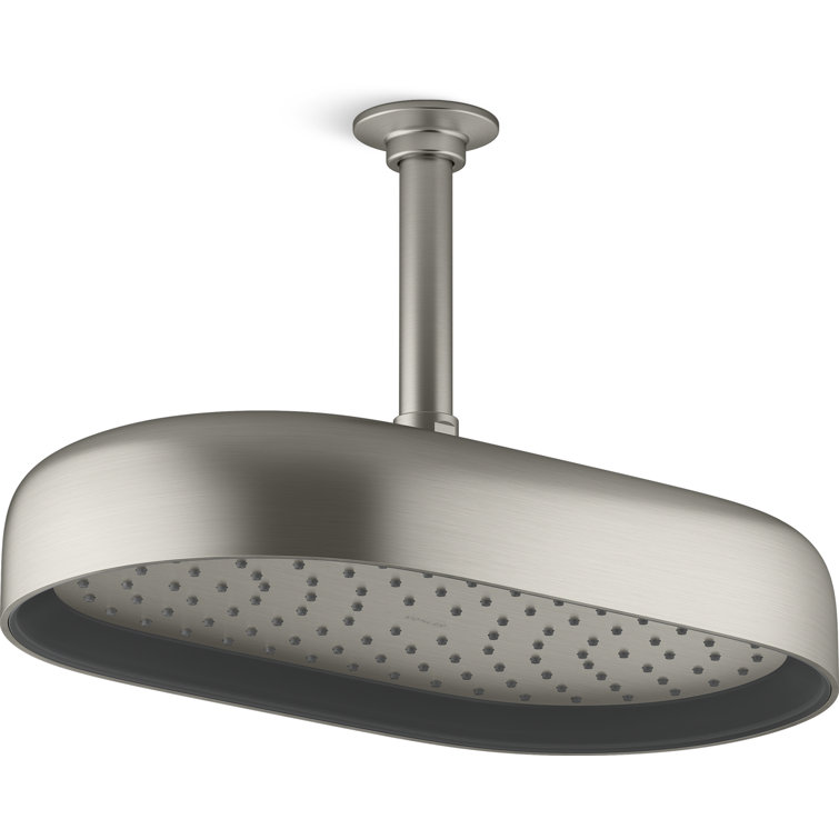 Elysian 14" Vibrant Brushed Nickel Ceiling Rain Shower Head
