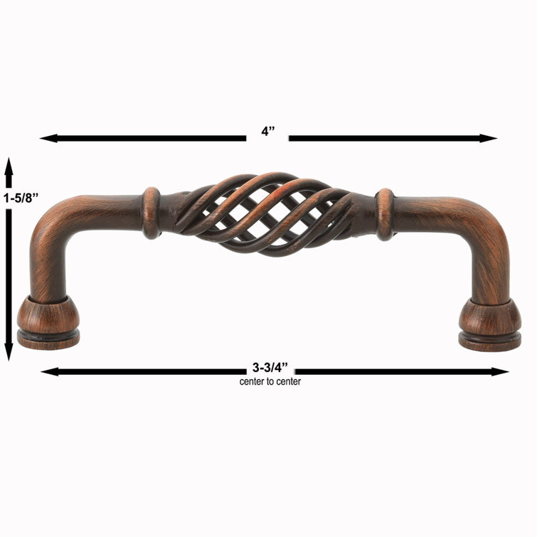 3.75-inch Satin Nickel Birdcage Cabinet Pull with Mounting Hardware