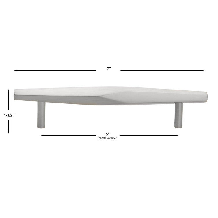 7-inch Brushed Nickel Faceted Cabinet Bar Pull