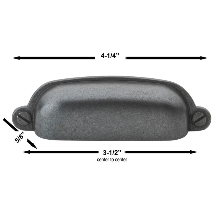 Matte Black 3.5'' Center-to-Center Cup Pull with Mounting Hardware