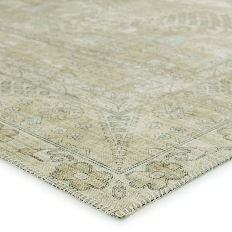 Reversible Light Taupe & Gray Medallion 8'x10' Synthetic Area Rug