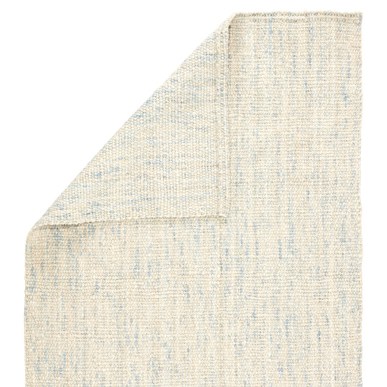 Handmade Blue and White Jute Rectangular Area Rug