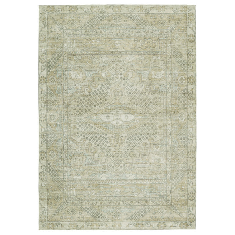 Reversible Light Taupe & Gray Medallion 8'x10' Synthetic Area Rug